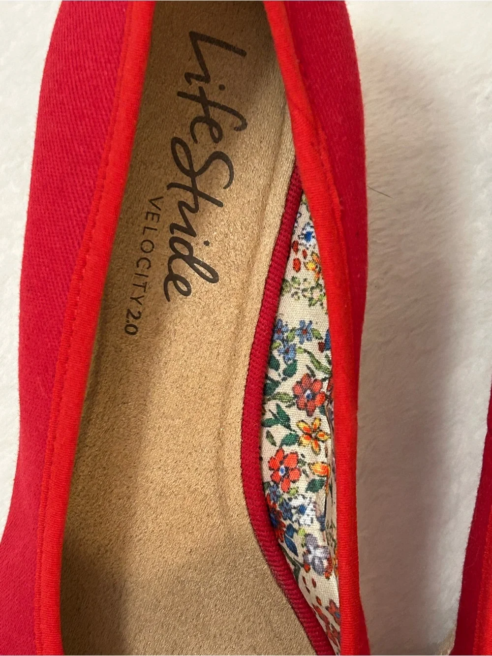 LifeStride Velocity 2.0 Red Espadrille Wedge Pumps Women’s Size 8